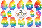 Mother & Child Watercolor Clipart, an Illustration by RobertsArt (Thumbnail 1 of 7)