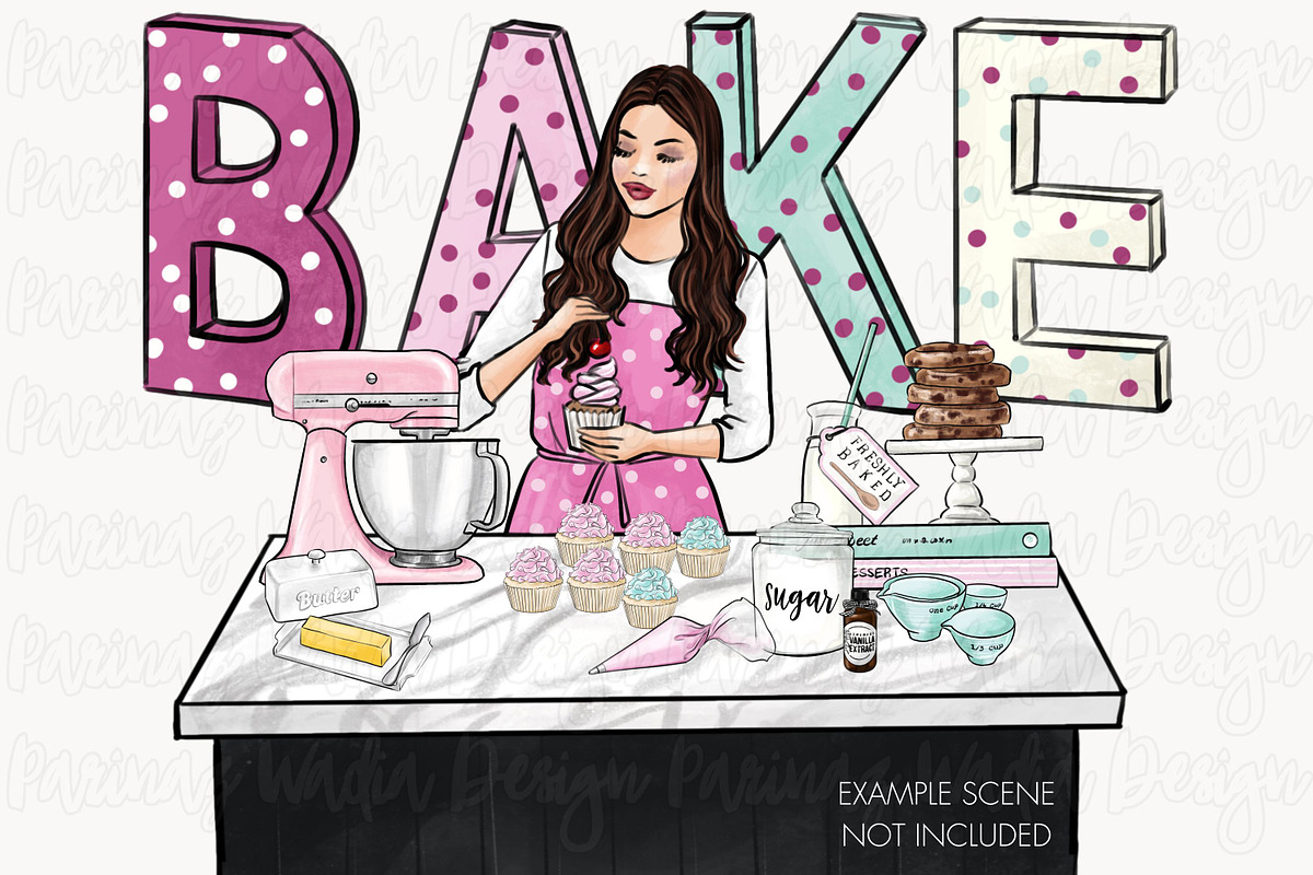 Home baker clipart bundle, a Food Illustration by Parinaz Wadia Design (Photo 8 of 9)