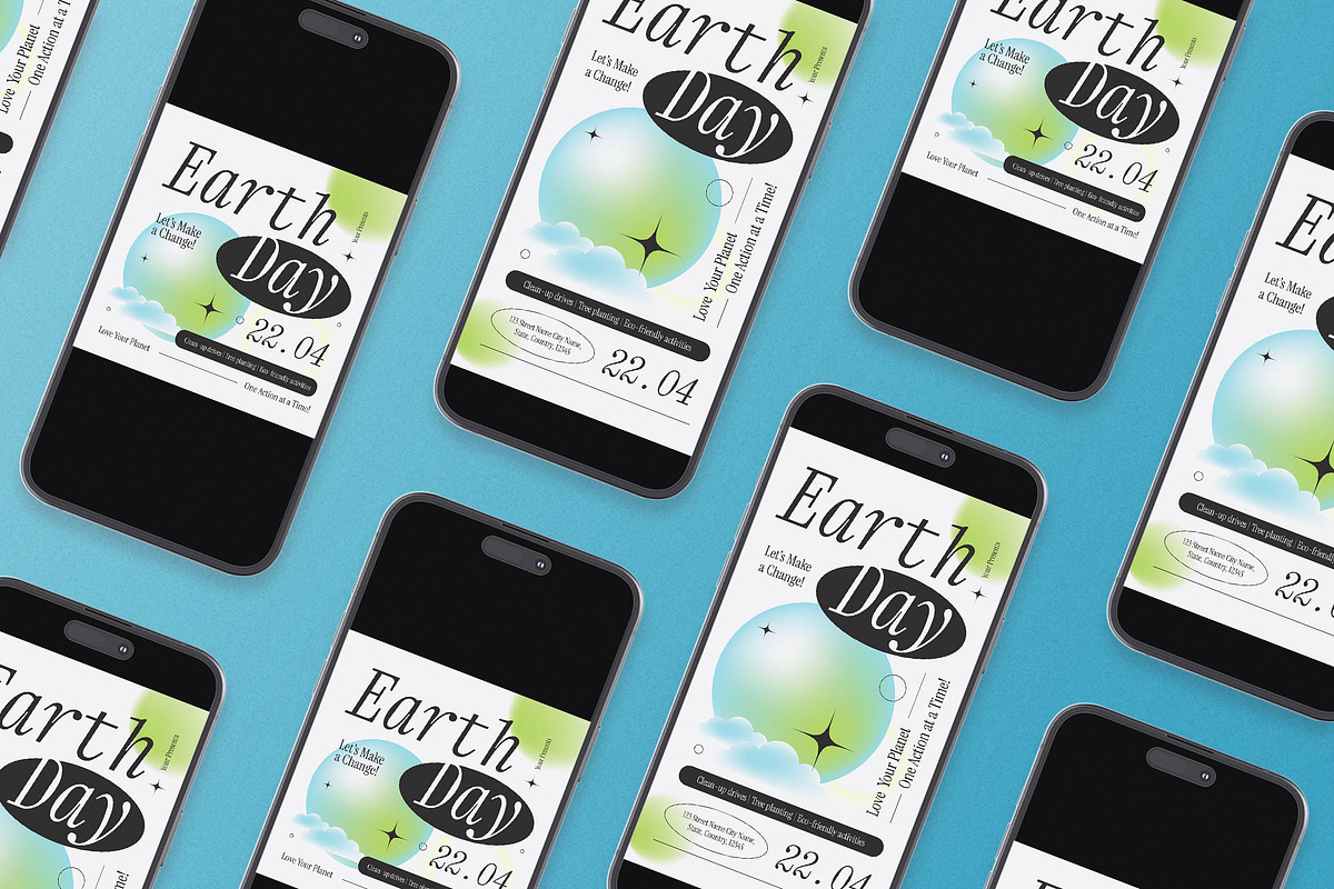 Clean Minimalist Earth Day Flyer Set, a Flyer Template by Aiyari Graphic (Photo 2 of 3)