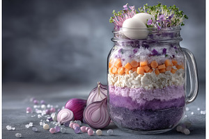 A salad of vegetables in an open jar, a Food & Drink Photo by ZinetroN