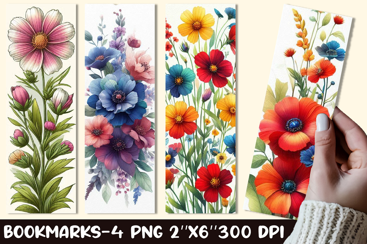 Flowers Flowers Bookmarks, an Illustration by Designworld (Photo 1 of 2)