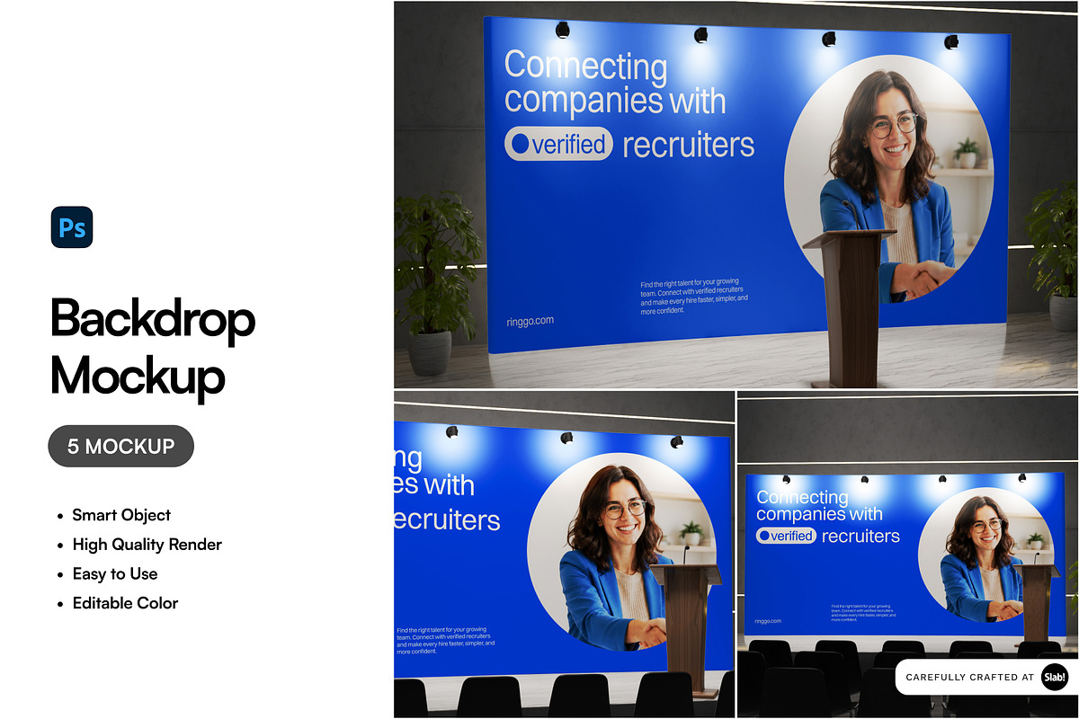 Backdrop Mockup, an Advertising Mockup by SLAB! Design (Photo 1 of 7)