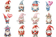Valentines Gnome Clipart, an Illustration by Design Market (Thumbnail 3 of 3)