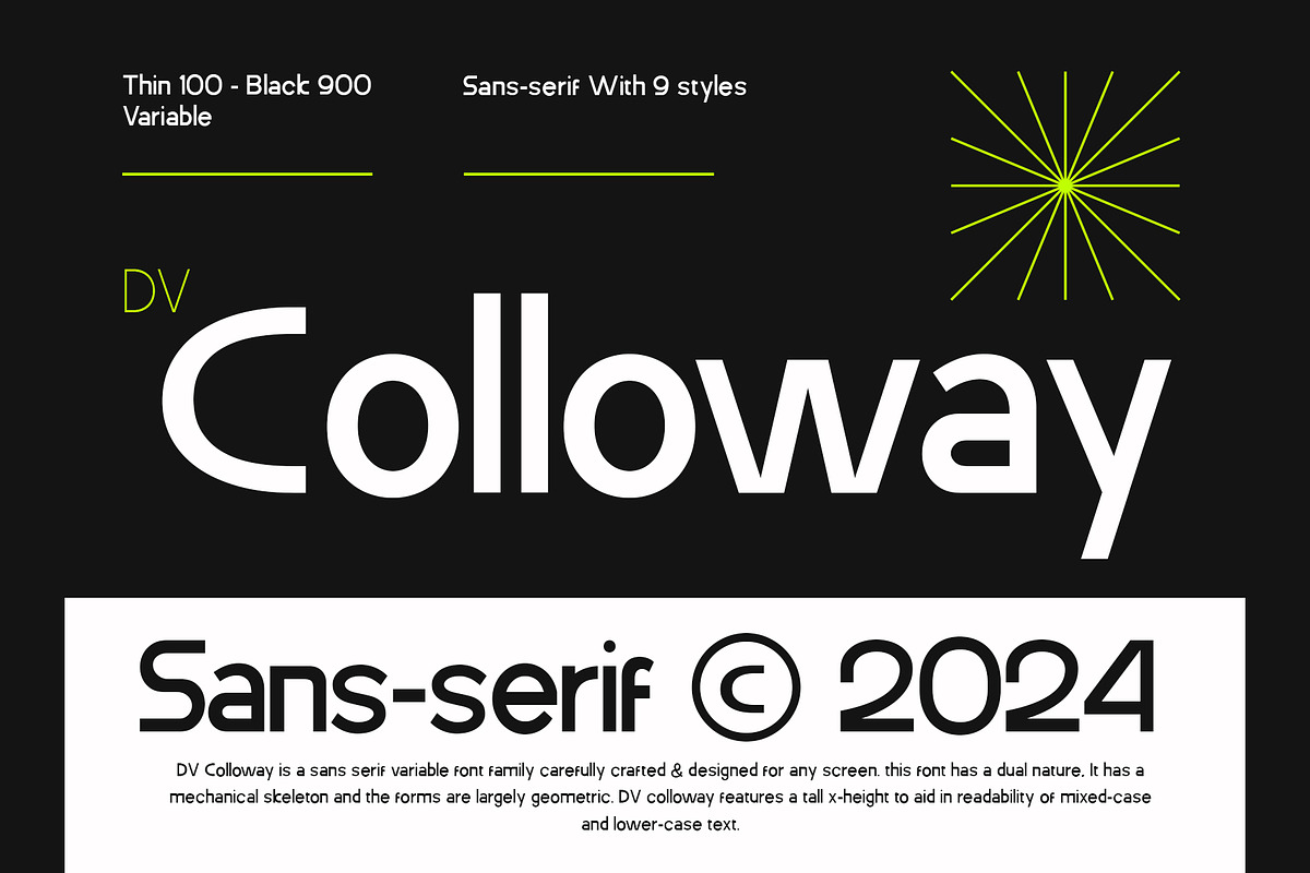DV Colloway, a Sans Serif Font by Damelev (Photo 1 of 14)