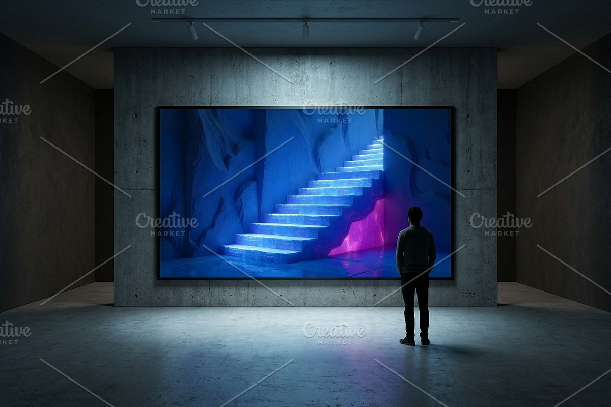 Glowing Ice Cave Staircase Backdrop, a Background Graphic by Aura Canyon HQ (Photo 2 of 9)