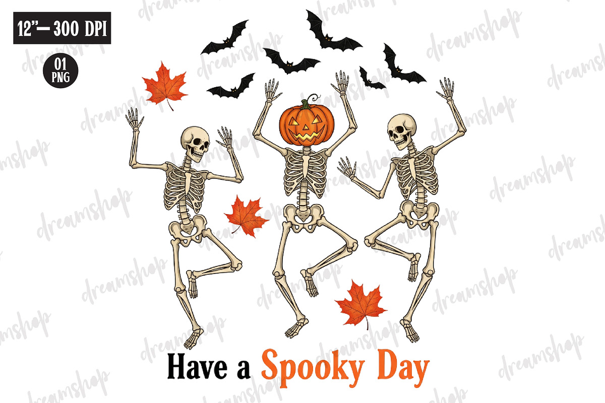 Skeleton Dance Halloween Sublimation, an Illustration by CreationArt (Photo 1 of 4)