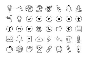 50% 176 Black & White Icons Bundle