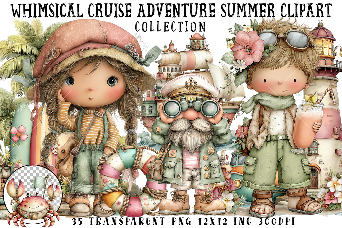 Cruise Adventure Summer Clipart, an Illustration by OK Design (Photo 1 of 6)