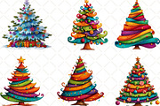Christmas Tree Clipart, an Illustration by Black Bird Studio (Thumbnail 4 of 6)