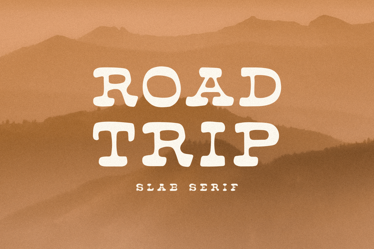 Road Trip, a Slab Serif Font by Bruised Goods (Photo 1 of 4)