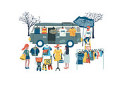 Doodle retro flea market set, a Decorative Illustration by Wanwiss (Thumbnail 3 of 9)