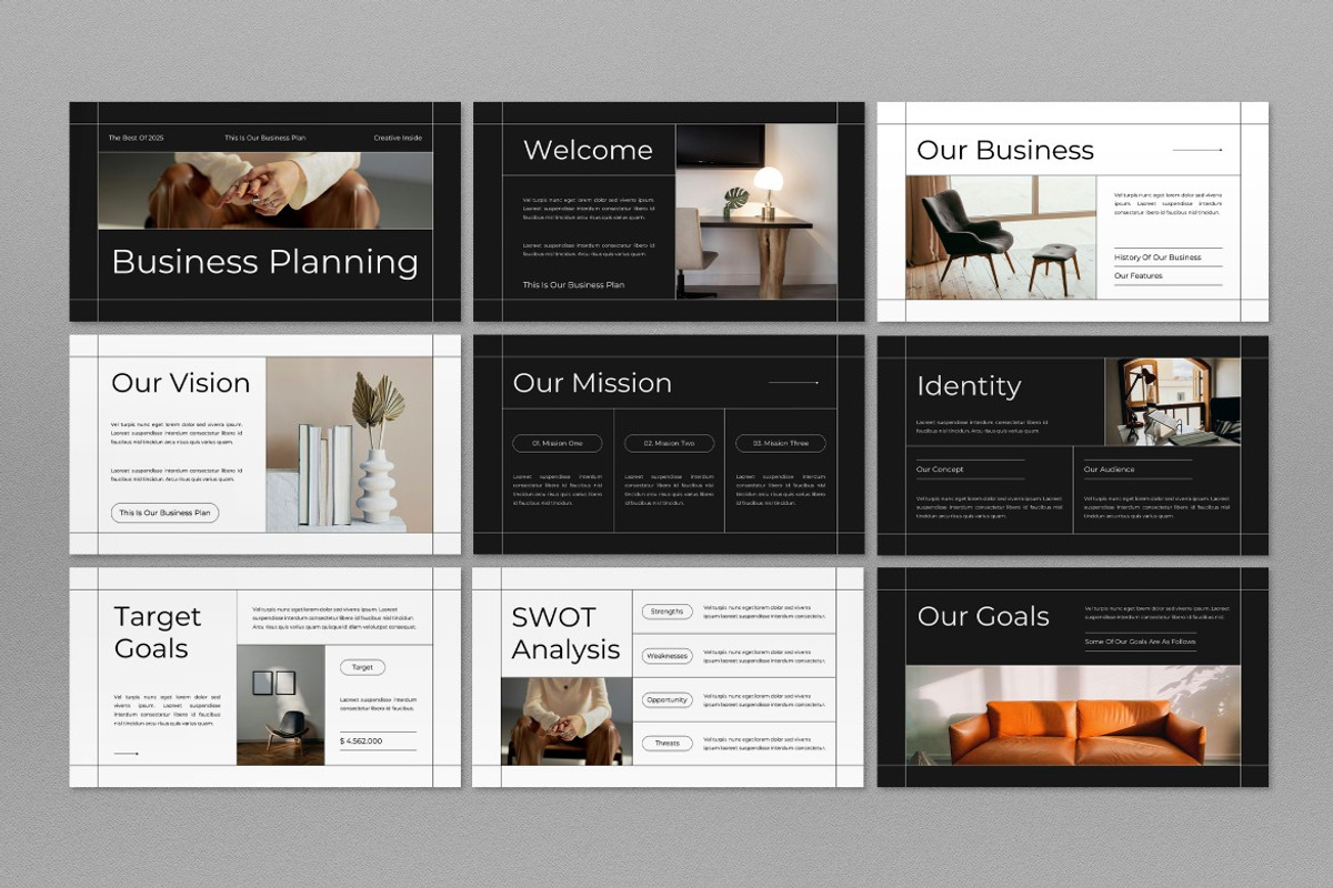 Black White Business Plan PPT, a Presentation Template by graphicook (Photo 2 of 4)