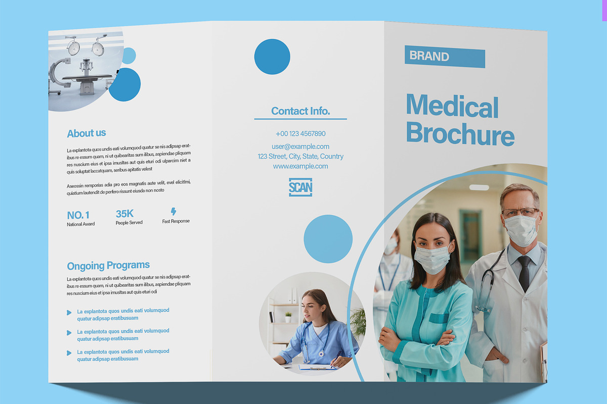 Medical Trifold Brochure Layout, a Brochure Template by ContestDesign (Photo 2 of 3)