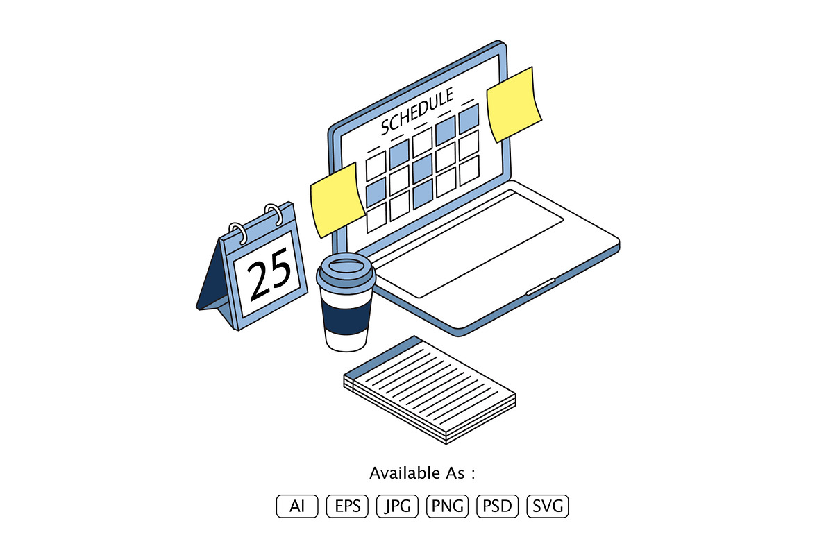 Work Schedule & Planning Vector, an Object Illustration by Partikusi Design (Photo 2 of 3)