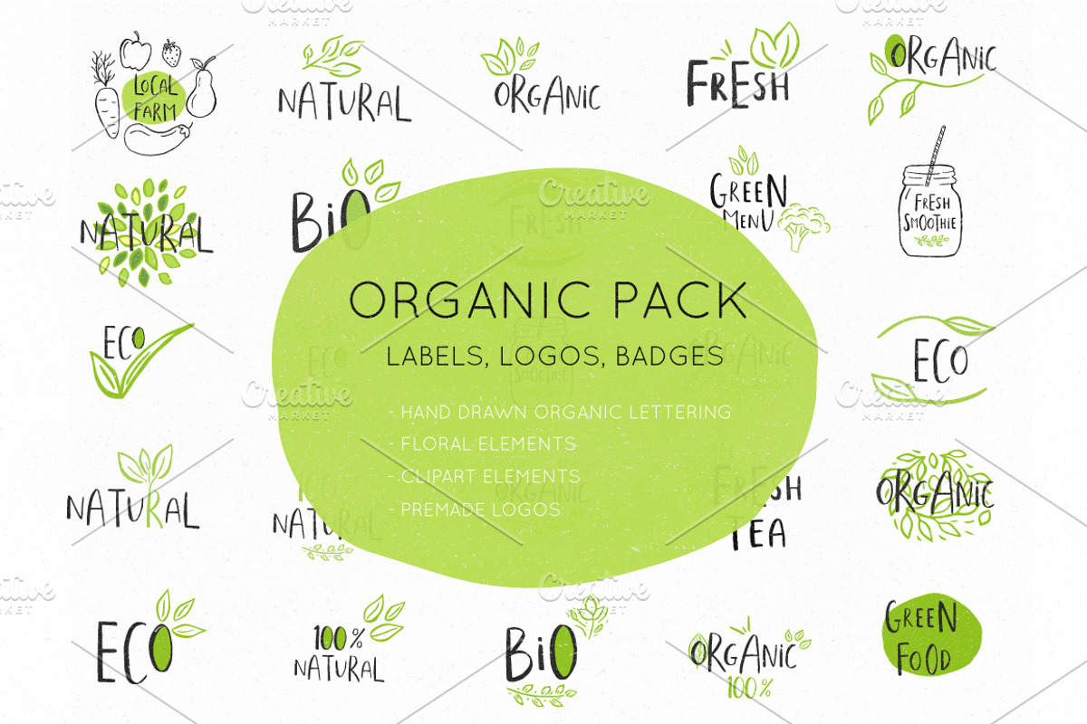 Organic and eco-friendly labels, an Object Graphic by UTM Studio (Photo 1 of 13)