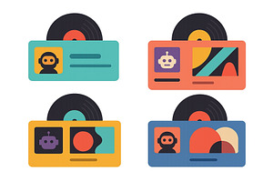Colorful digital album covers, an Illustration by ZinetroN