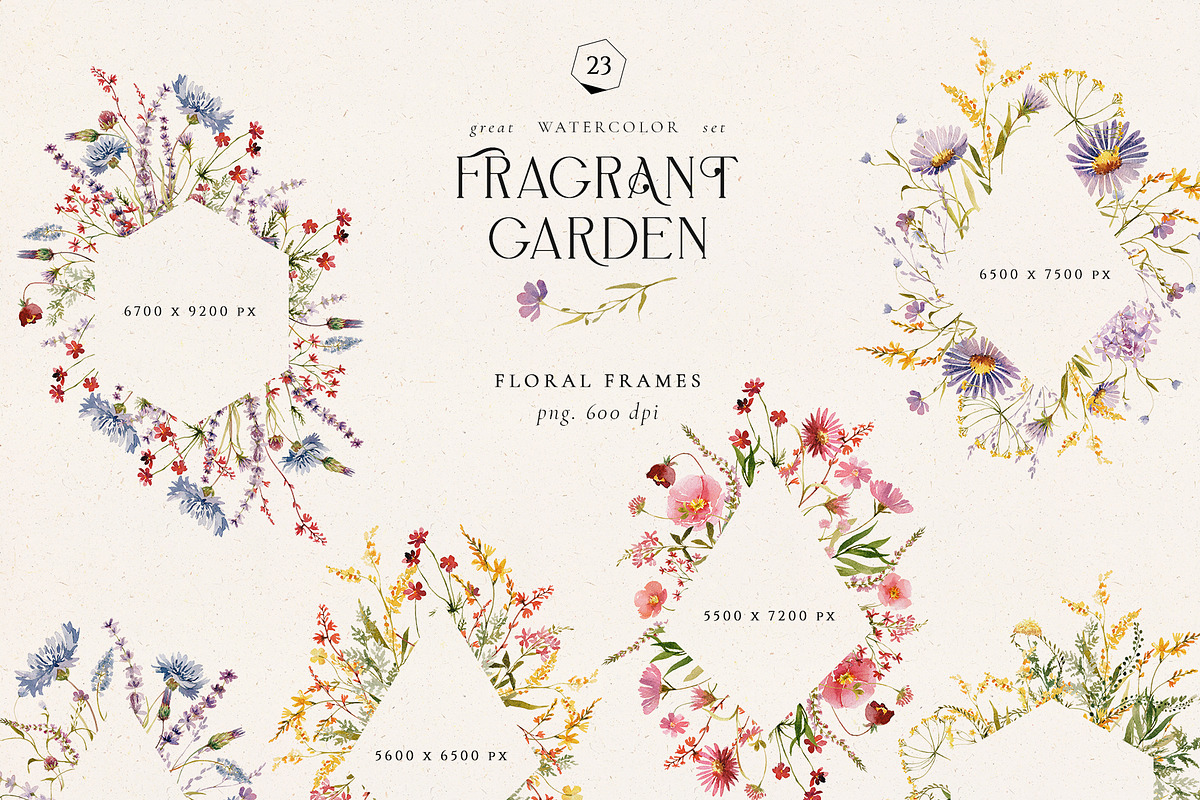 Fragrant garden-great watercolor set, a Decorative Illustration by Pamyatka Shop (Photo 11 of 24)