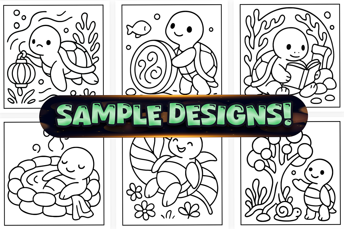 Bold Easy Sea Turtle Coloring Pages, an Animal Illustration by Craftsbeefy (Photo 2 of 4)