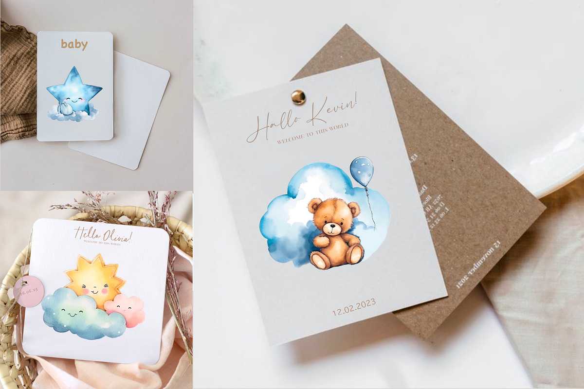 My Happiness, Big watercolor clipart, a Decorative Illustration by Hello My Print (Photo 7 of 12)