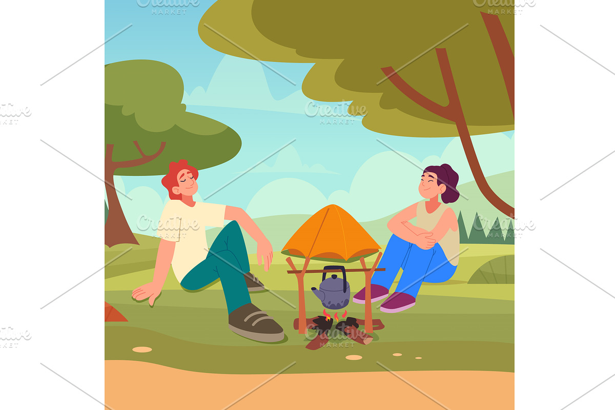 Tourist couple. male and female, a Sport Illustration by Onyx
