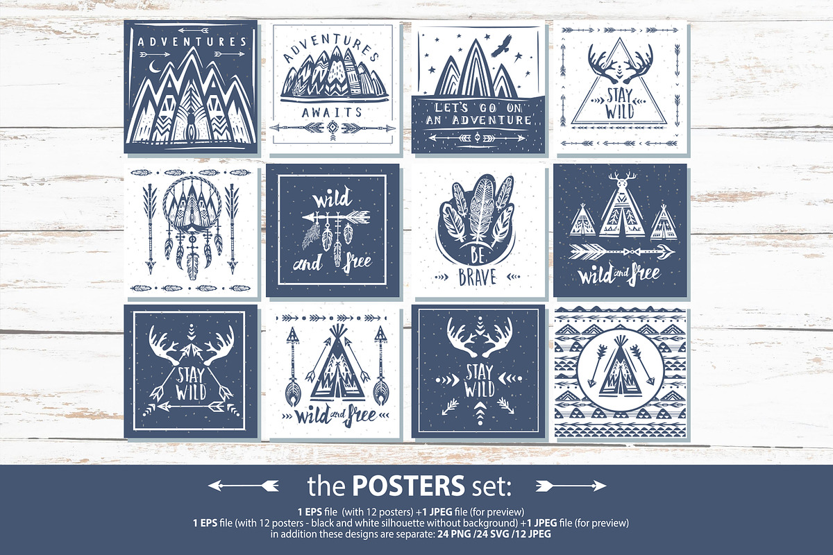 Adventure Posters and Labels, a Decorative Illustration by ViktoriaARTprint (Photo 2 of 11)
