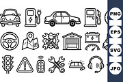 Minimalist Auto Icon Clipart Set, an Illustration by designvectx (Thumbnail 1 of 3)