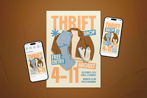 Thrift Shop Event Flyer Set, a Flyer Template by The Good Store