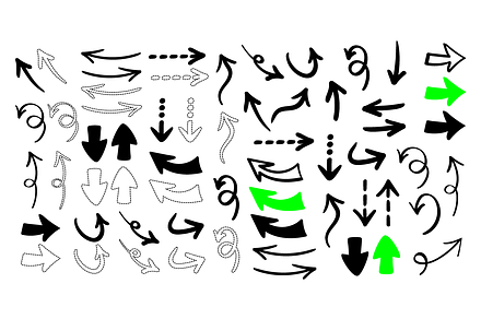Hand drawn arrows collection, an Object Illustration by PsychocheArt