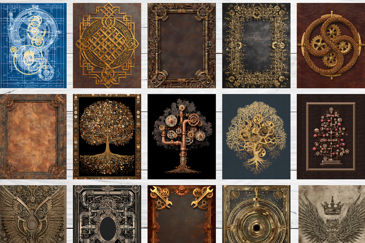 75 Steampunk Junk Journal Cover, a Brochure Template by LA Design (Photo 3 of 10)