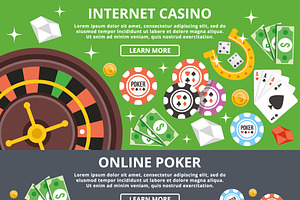 Internet Casino, Poker Banners Set
