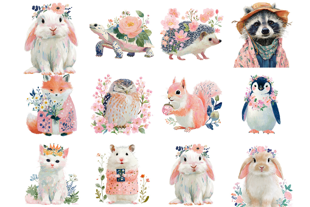 Whimsical Spring Animal Clipart, an Illustration by DreamArtGraphic (Photo 3 of 4)