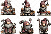Whimsical Gnome Clipart, an Illustration by Black Bird Studio (Thumbnail 6 of 6)