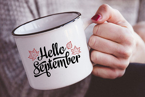 Hello September Lettering Svg