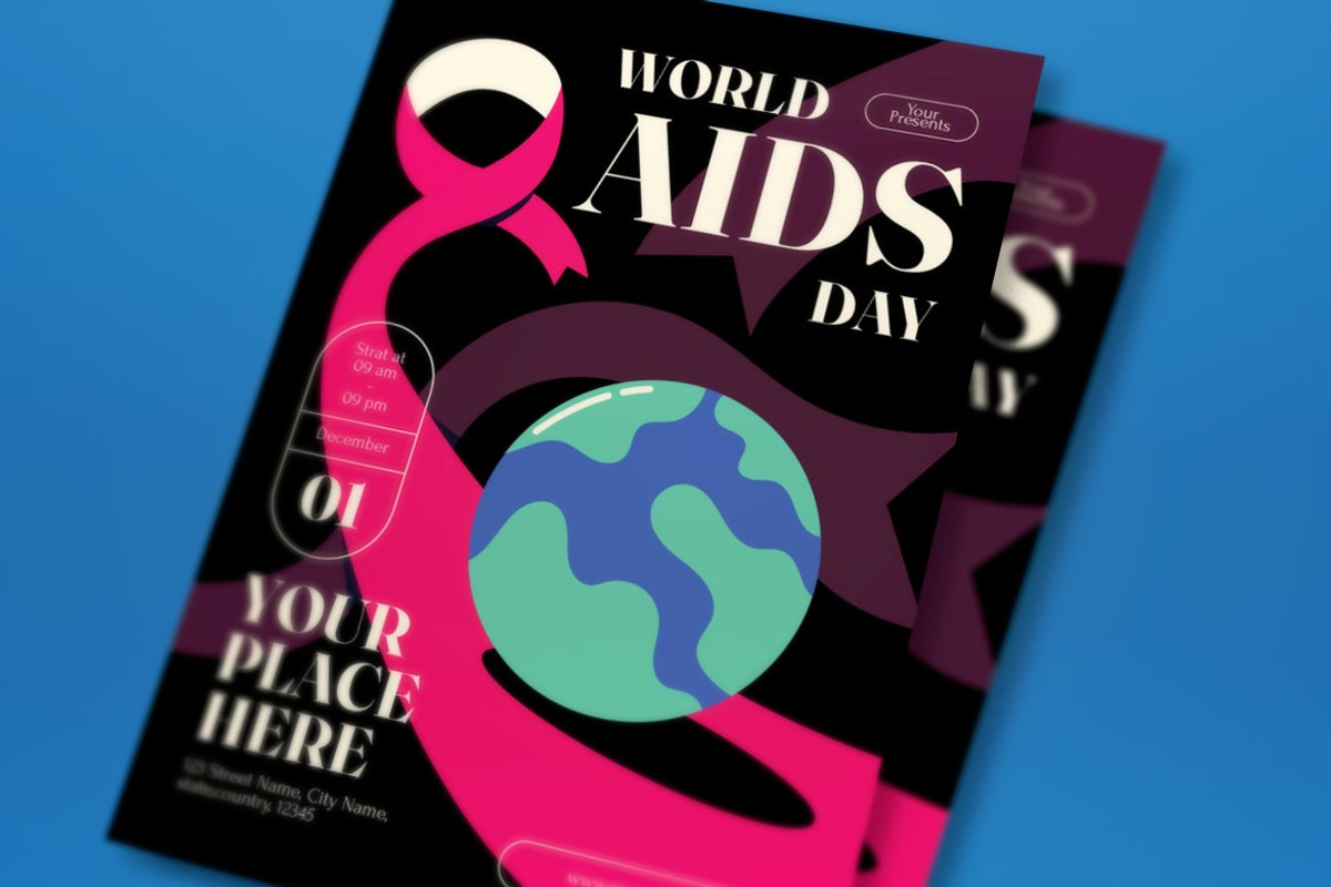 Red Flat World AIDS Day Flyer Set, a Flyer Template by graphicook (Photo 2 of 3)