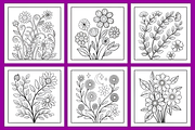Boho Flowers Coloring Pages, a Decorative Illustration by Design Station (Thumbnail 2 of 5)