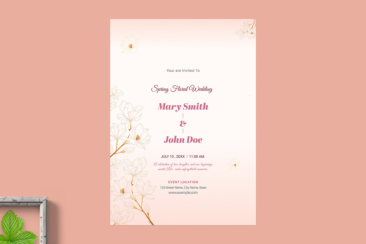 Romantic Wedding Invitation Bundle, an Invitation Template by graphypix (Photo 5 of 6)