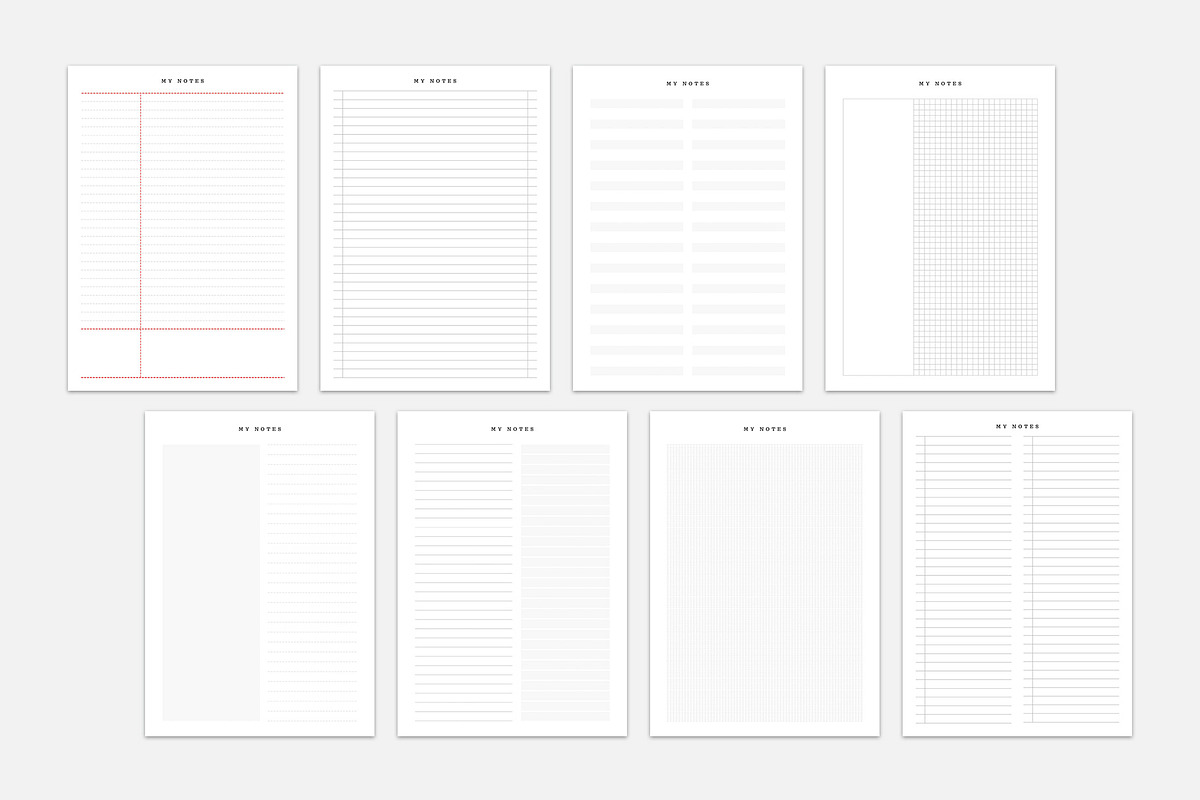 Digital Notes Template Bundle Pack, a Stationery Template by MNT-Creator