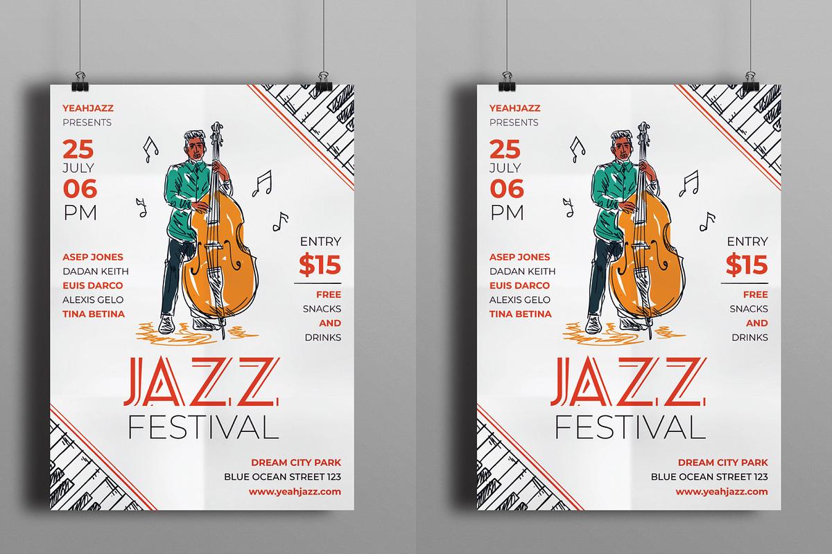 Jazz Festival Flyer, a Flyer Template by serapika (Photo 2 of 3)