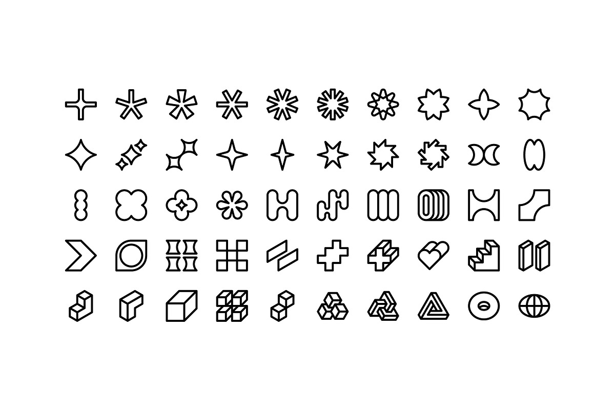 100 Neubrutalism Icons Vol. 2, an Outline Icon by Side Project (Photo 3 of 10)