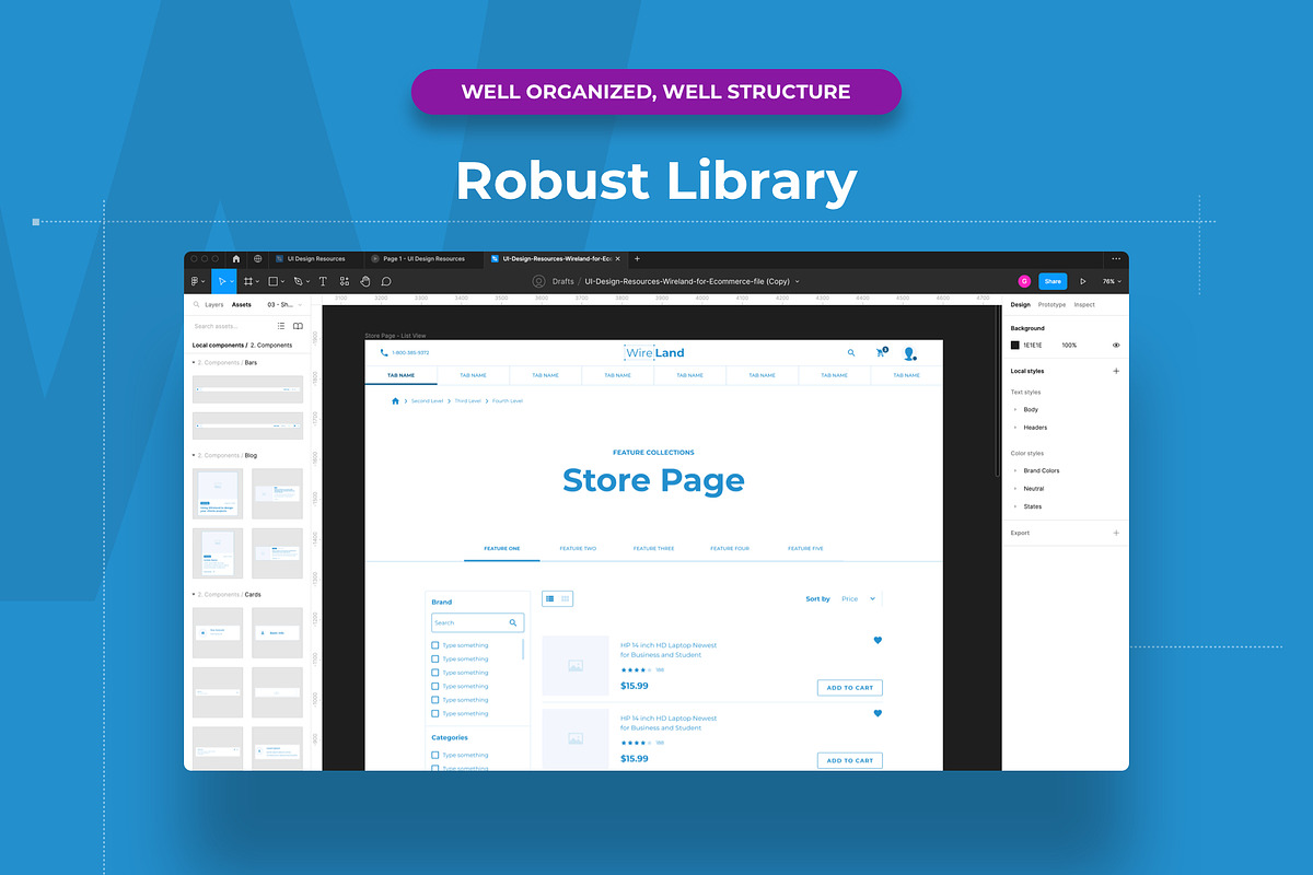 Ecommerce Wireframe Library & UI Kit, a Wireframe Template by UI Design ...