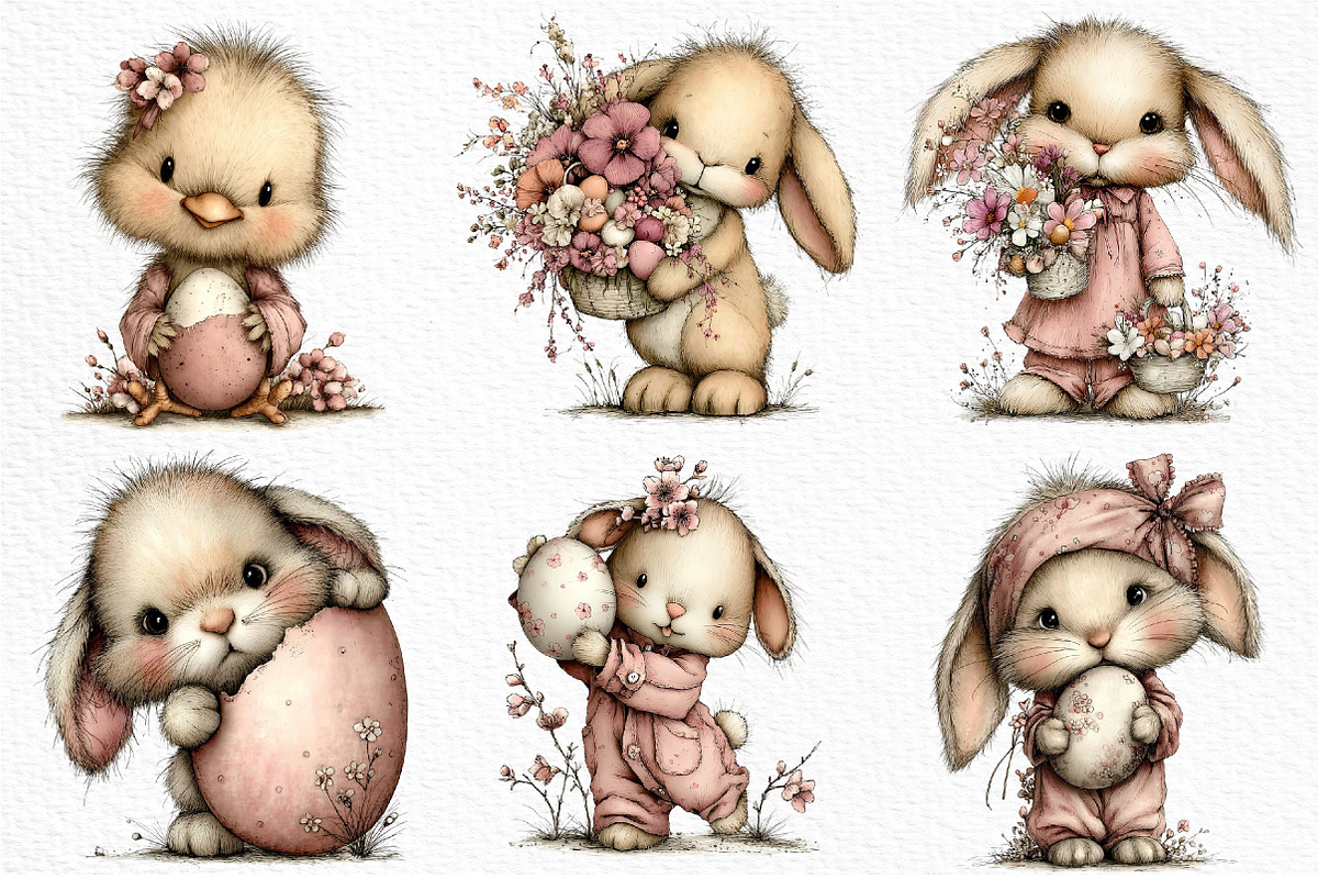 Whimsical Easter Clipart, an Illustration by Craft Nest (Photo 4 of 11)