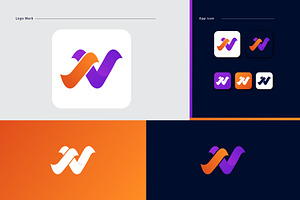 Modern NV VN Letter Logo Design