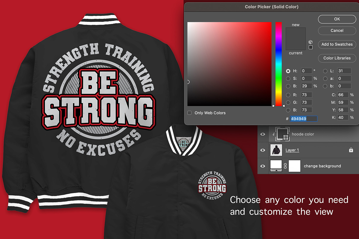 Varsity Jacket mockup psd front back, a Hoody Mockup by NH graphic (Photo 3 of 10)