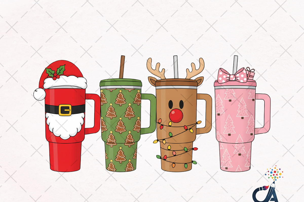 Christmas Tumbler Cups Png, an Illustration by Creative Art (Photo 1 of 6)