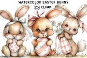 Watercolor Easter Bunny Png Clipart, an Illustration by Creative Art (Thumbnail 1 of 7)