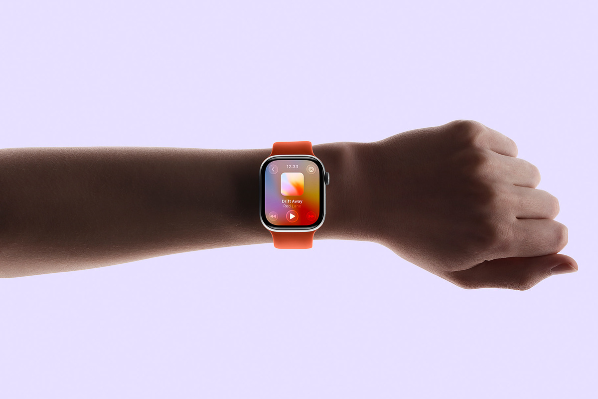 24 Watch Series 11 in Hand Mockups, a Wearable Device Mockup by Asylab (Photo 12 of 107)