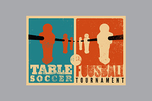 Foosball Table Soccer Grunge Posters