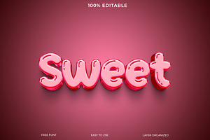 Sweet Is Written In Playful Pink 3D