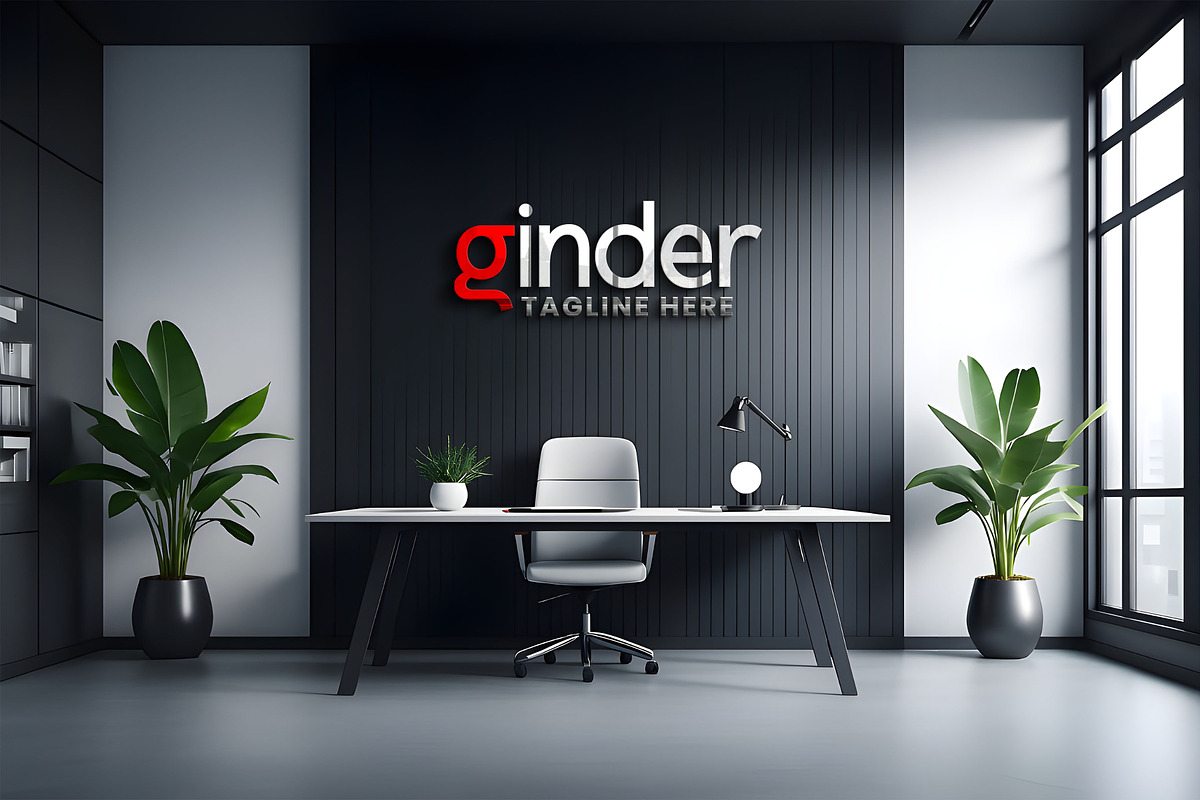 Modern Office Wall Logo Mockup, a Mockup by GenesisCreativeCo (Photo 3 of 3)