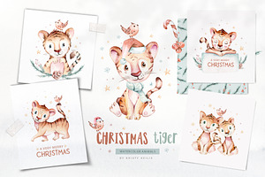 Christmas tiger. New Year 2022